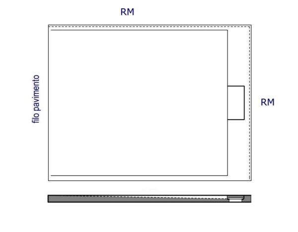 Senini Stone srl | PIATTO DOCCIA 90X120 H. 4 CM CON PILETTA A SCOMPARSA