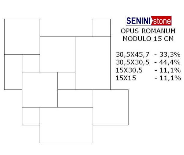 Senini Stone srl | TIGRATO OPUS ROMANUM modulo 15 cm sp. 1 cm DOMUS