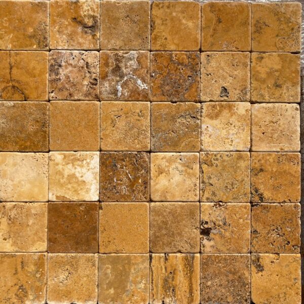 Senini Stone srl | TRAVERTINO GIALLO PERSIA 10 X 10 BURATTATO