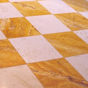 Senini Stone srl | TRAVERTINO GIALLO PERSIA e BIANCONE PATINATO 30,5×30,5