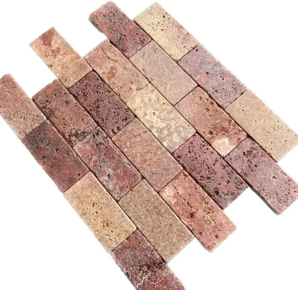 Senini Stone srl | TRAVERTINO ROSSO PERSIA 10 X 20 ANTICATO