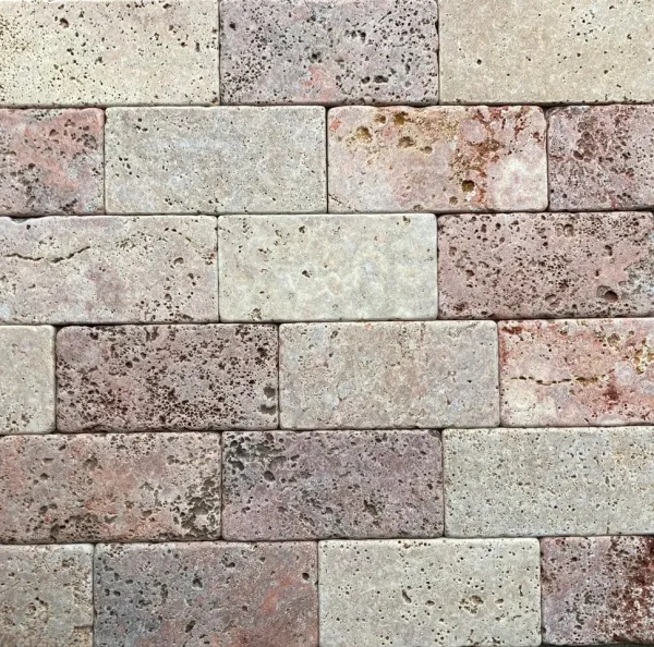 Senini Stone srl | TRAVERTINO ROSSO PERSIA 10 X 20 ANTICATO