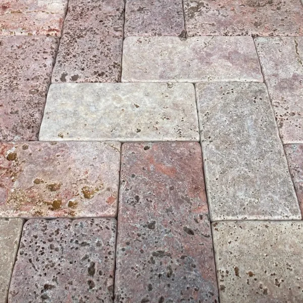 Senini Stone srl | TRAVERTINO ROSSO PERSIA 10 X 20 ANTICATO