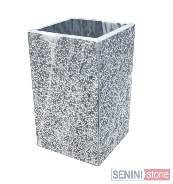 Senini Stone srl | VASO STONE BARDIGLIO 14x14 H. 23 CM