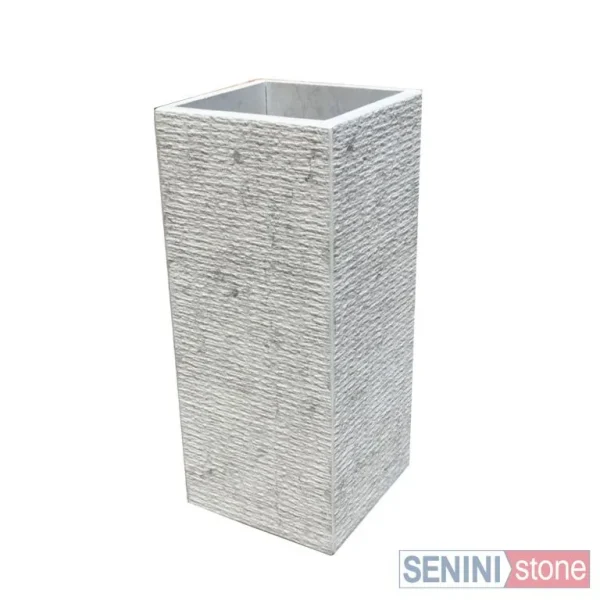 Senini Stone srl | VASO STONE BARDIGLIO 14x14 H. 23 CM