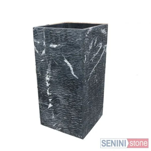 Senini Stone srl | VASO STONE BARDIGLIO 14x14 H. 23 CM