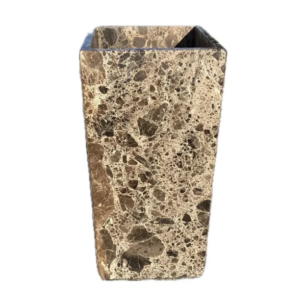 Senini Stone srl | VASO STONE EMPERADOR DARK 14,5×14,5 H. 30,5 CM