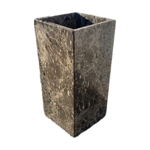 Senini Stone srl | VASO STONE EMPERADOR DARK 14,5×14,5 H. 30,5 CM